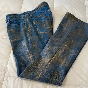 Cache gold painted jeans